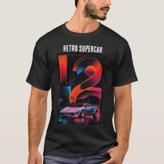 T-Shirt Graphique Rétro de Course de Supercar Vint