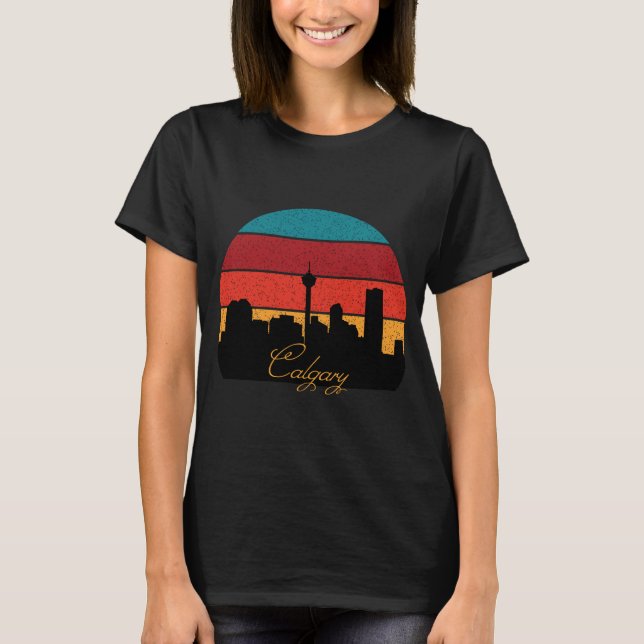 T-shirt graphique rétro de la tour de Calgary (Devant)