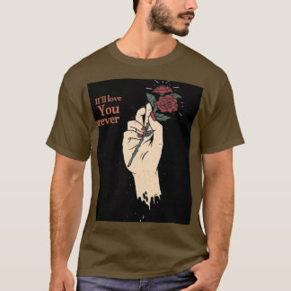 T-shirt graphique romantique « Je t'aimerai » – Vi