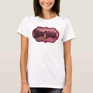 T-shirt graphique rose dynamique NEW YORK
