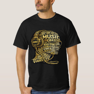 T-Shirt Graphique Rythme Musical pour Hommes