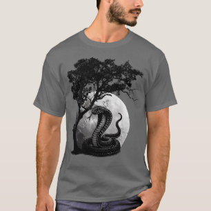 T-Shirt Graphique Serpent Cobra Mystique et Arbre