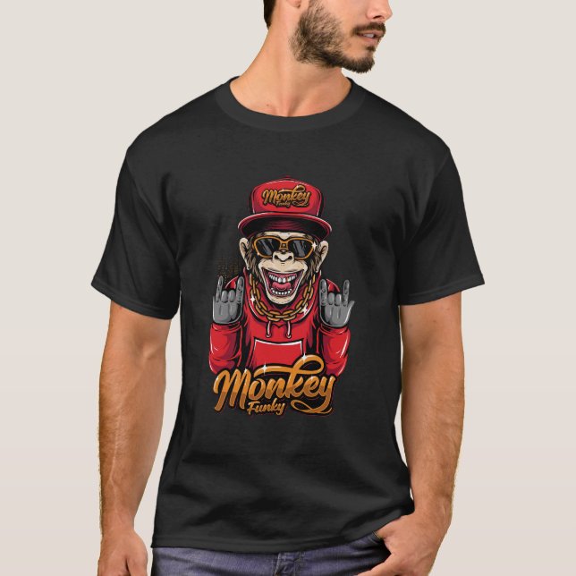 T-Shirt Graphique Singe Funky (Devant)