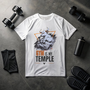 T-shirt graphique Taureau - Le Gym Est Mon Temple 