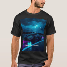 T-Shirt Graphique Tempête Éclair Hypercar Cyberpun