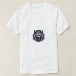 T-Shirt Graphique Tête de Loup Vêtements de Rue