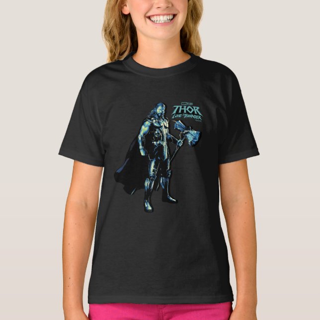 T-shirt Graphique Thor Stylisé en caractères triés (Devant)