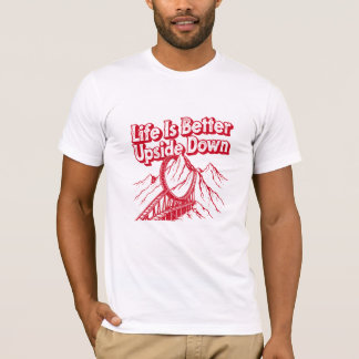 T-shirt graphique typographique Vie à l'envers