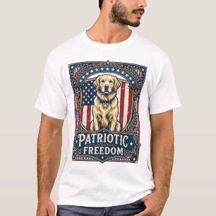 T-shirt graphique vectoriel Retriever doré patriot