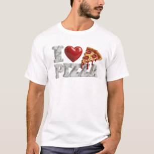 T-shirt graphique vibrant gris J'ADORE PIZZA