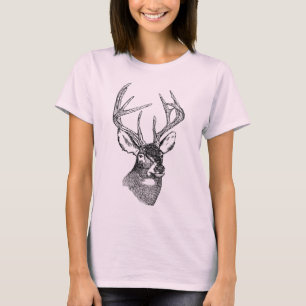 T-shirt Graphique vintage d'art de cerfs communs