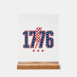T-shirt Graphique Vintage Éclair Patriotique 1776_