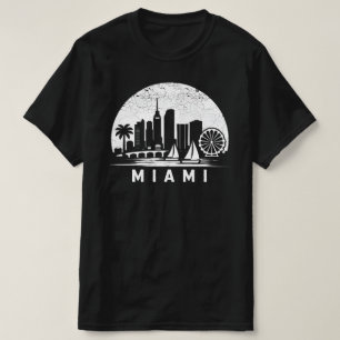 T-shirt graphique vintage sur la skyline de Miami
