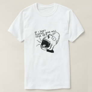 T-Shirt Graphique Visage Hurlant Noir et Blanc