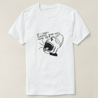 T-Shirt Graphique Visage Hurlant Noir et Blanc