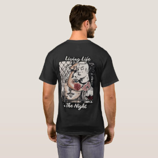 T-shirt graphique « Vivre la vie la nuit » – Urbai
