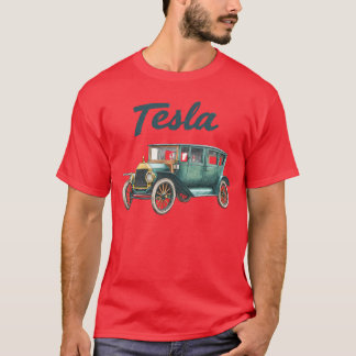 T-Shirt Graphique Voiture Électrique Classique Vin