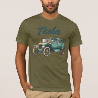 T-Shirt Graphique Voiture Électrique Classique Vin