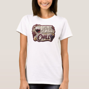 T-shirt graphique WINE GLASS AND CHILL Witty Gold