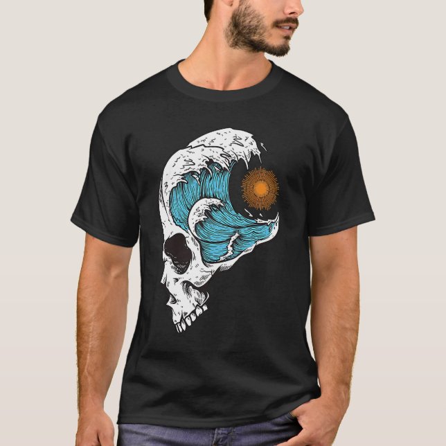 T-shirt Graphiques Cool Great Wave & Sun Big Wave pour (Devant)