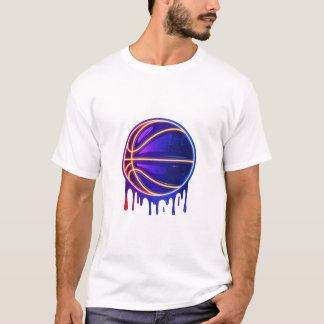 T-shirt Graphiques de basketball néon Drip Basketball