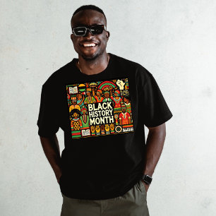T-shirt Graphiques de culture afro-colorés noirs