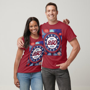 T-shirt Graphiques de feux d'artifice pour le 250e anniver