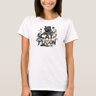T-shirt Graphisme 3D Orange I'M A CAT PERSON Texte Attraya