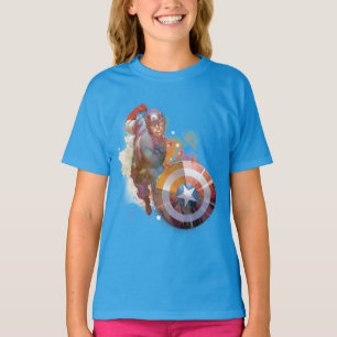 T-shirt Graphisme aquarelle Captain America