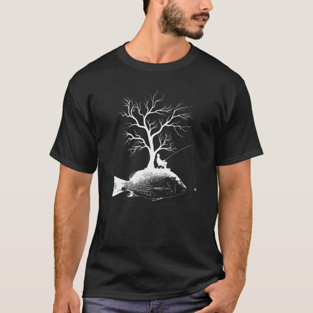 T-shirt Graphisme Arbre Pêche Rod Capteur de poisson 1 (Devant)