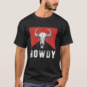 T-shirt Graphisme Blanc Howdys Rodeo Western Pays Sud
