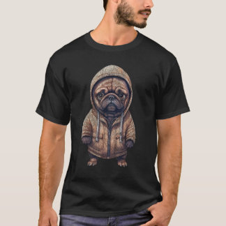 T-shirt Graphisme de chiot Pug mignon pour les amoureux de