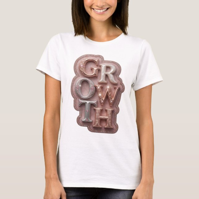 T-shirt Graphisme de conception classique argent GROWTH (Devant)