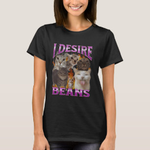 T-shirt Graphisme de contrefaçon de chat drôle de haricots