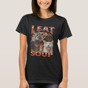 T-shirt Graphisme de contrefaçon de chat drôle de soupe