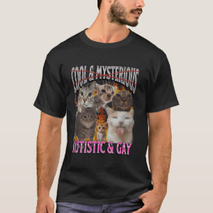 T-shirt Graphisme de contrefaçon de mème de chat drôle aut