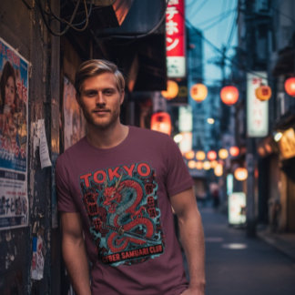 T-shirt Graphisme de dragon de Tokyo de style anime japona