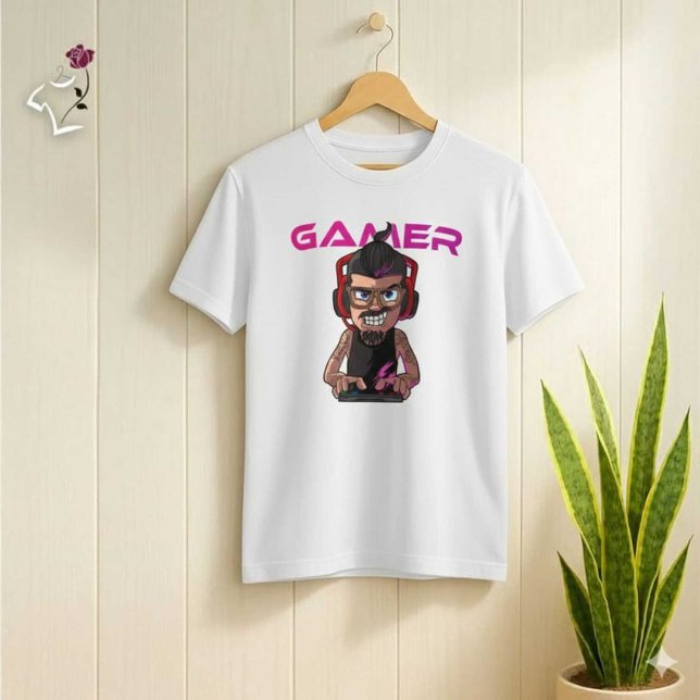 T-shirt Graphisme de jeu vidéo de style dessin animé de pe (Créateur téléchargé)