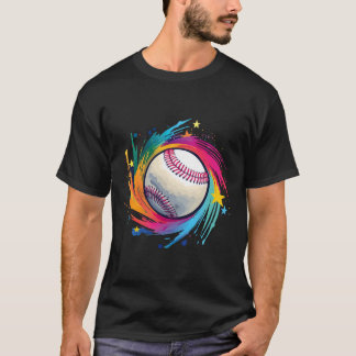 T-shirt Graphisme de joueur et de fan de baseball 
