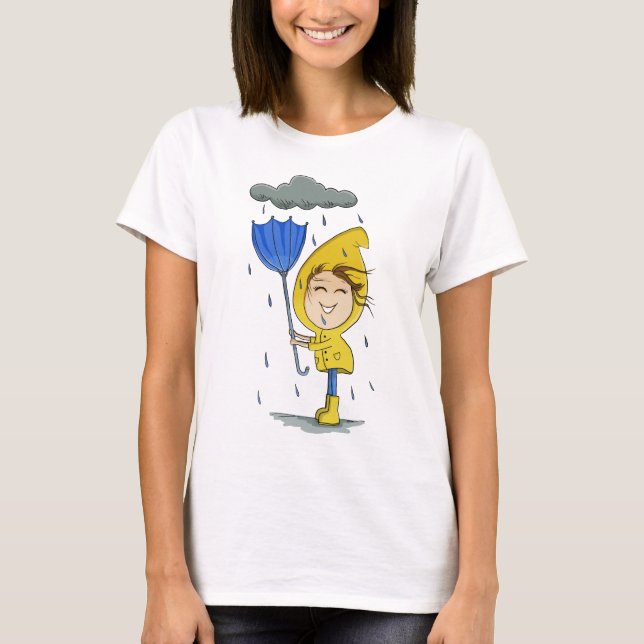 T-shirt Graphisme de la journée de la fille mignonne Rainy (Devant)