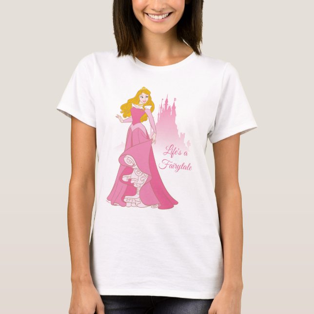 T-shirt Graphisme de la princesse Aurora et du château (Devant)