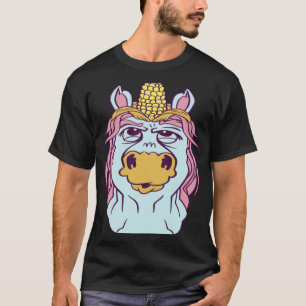 T-shirt Graphisme de licorne cheval avec maïs sur l'épi po