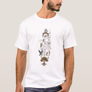 T-shirt Graphisme de ligne verticale Sérénité spirituelle