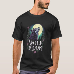 T-shirt Graphisme de Loup de Lune - Loup Violet & Pleine L
