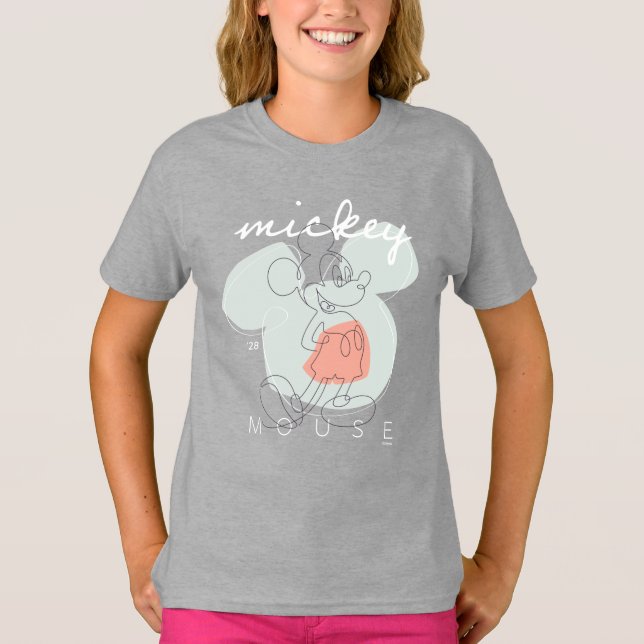 T-shirt Graphisme de Mickey Mouse en ligne continue (Devant)