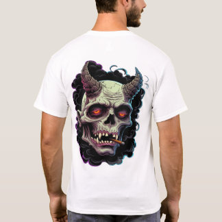 T-shirt Graphisme de monstre Oni cornu et effrayant