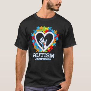 T-shirt Graphisme de nouveauté de cœur de puzzle de main t