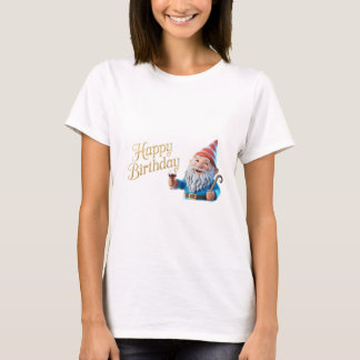 T-shirt Graphisme de personnage de gnome pour joyeux anniv