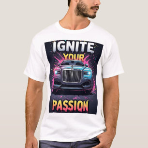 T-shirt Graphisme de voiture de luxe gras et éclaboussure 