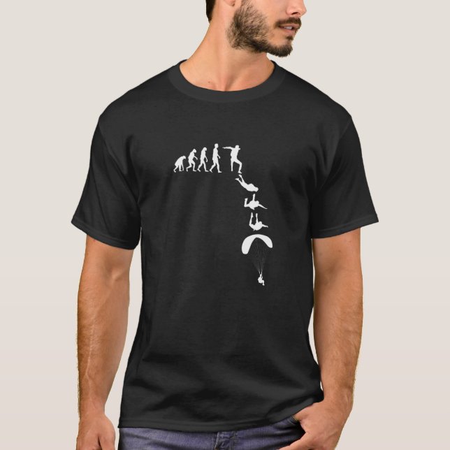 T-shirt Graphisme d'évolution Parapente Parapente Skydiver (Devant)